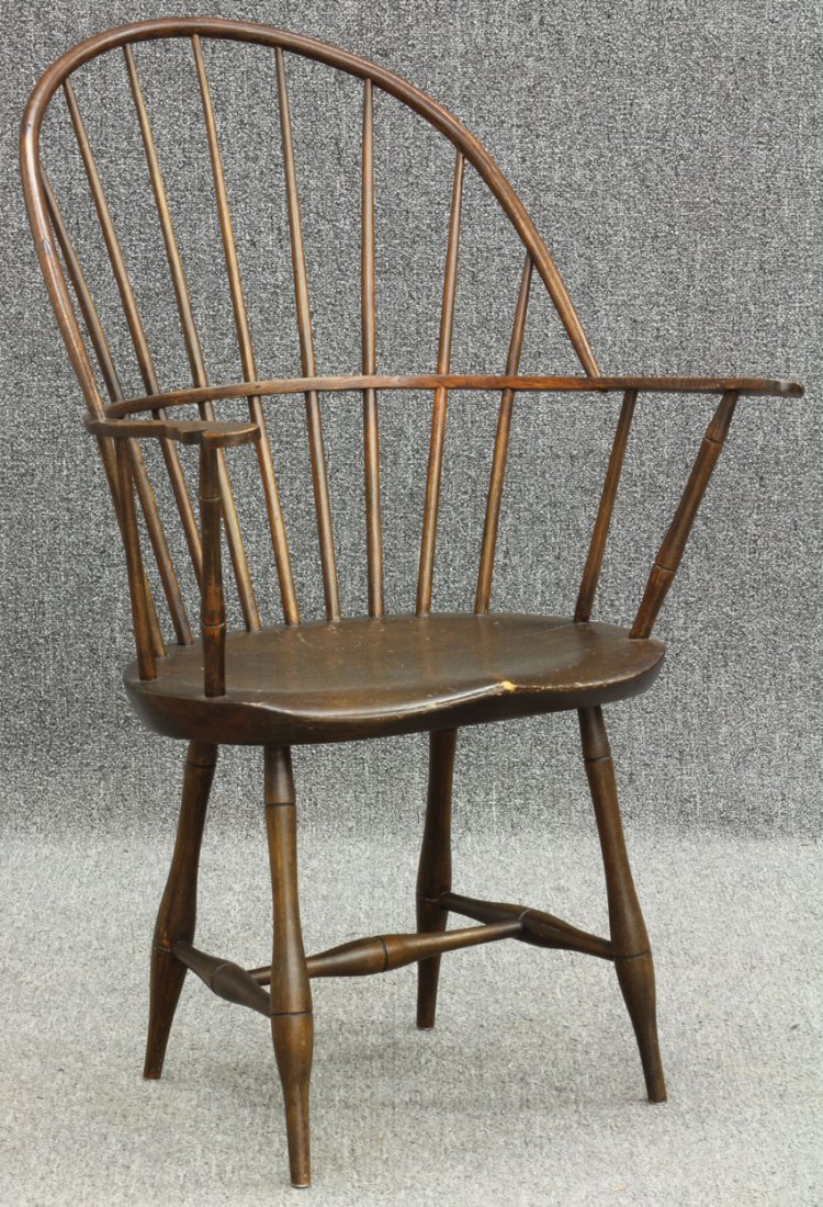EARLY 19TH CENTURY WINDSOR COMB BACK ARM CHAIR height- : EARLY 19TH CENTURY WINDSOR COMB BACK ARM CHAIR height- 37"