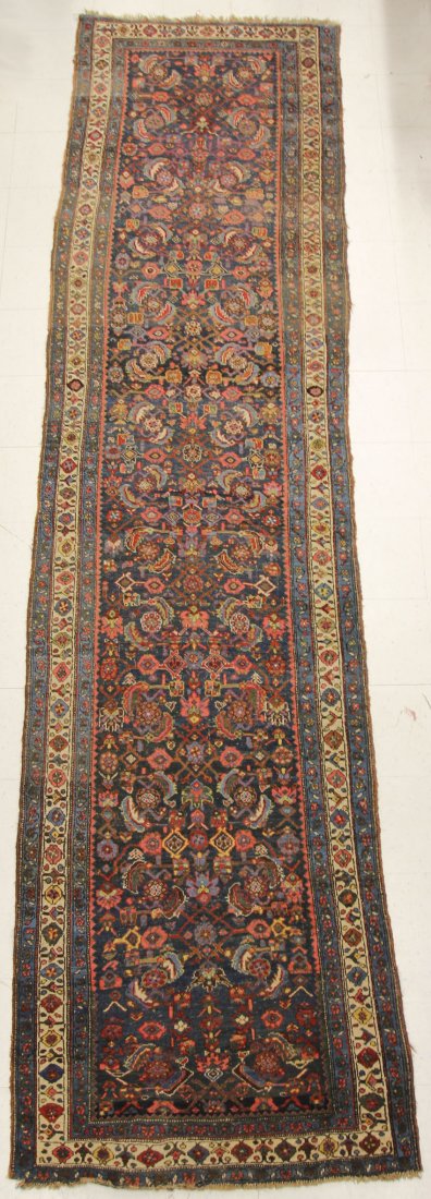 EARLY 20TH CENTURY HAMADAN RUNNER size- 45" x 181" note: EARLY 20TH CENTURY HAMADAN RUNNER size- 45" x 181" note- low pile estimate 250-350