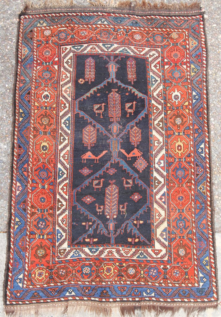 Early 20th Century Tribal Carpet Overall- 58"X 85": EARLY 20TH CENTURY TRIBAL CARPET overall- 58"x 85"