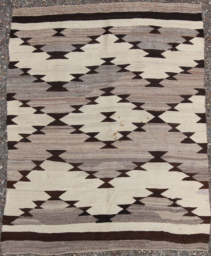 EARLY 20TH CENTURY NAVAHO INDIAN BLANKET overall- 33": EARLY 20TH CENTURY NAVAHO INDIAN BLANKET overall- 33" x 66"