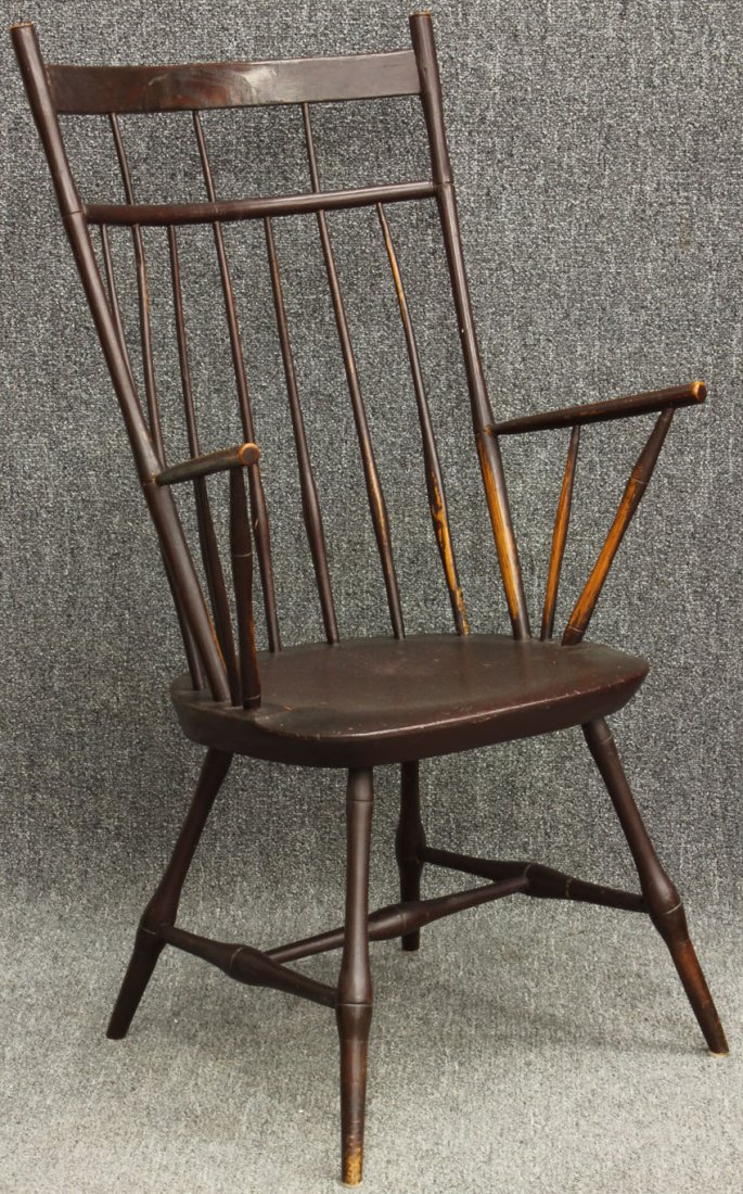 EARLY AMERICAN WINDSOR ARM CHAIR circa 1800 height- 39: EARLY AMERICAN WINDSOR ARM CHAIR circa 1800 height- 39"