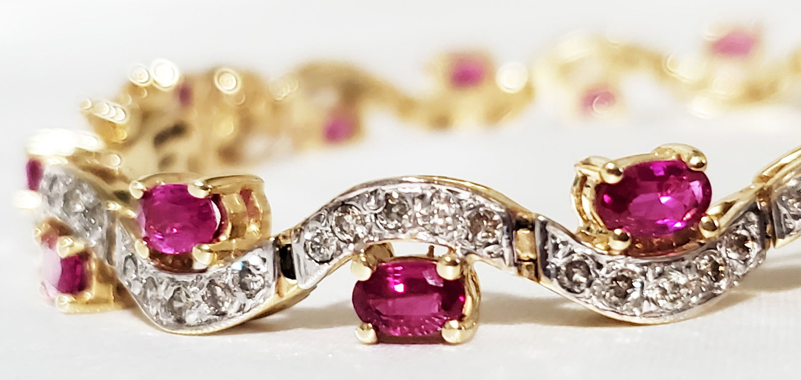 LADYS RUBY & DIAMOND Y.G BRACELET - 4