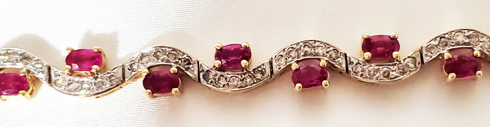 LADYS RUBY & DIAMOND Y.G BRACELET - 7