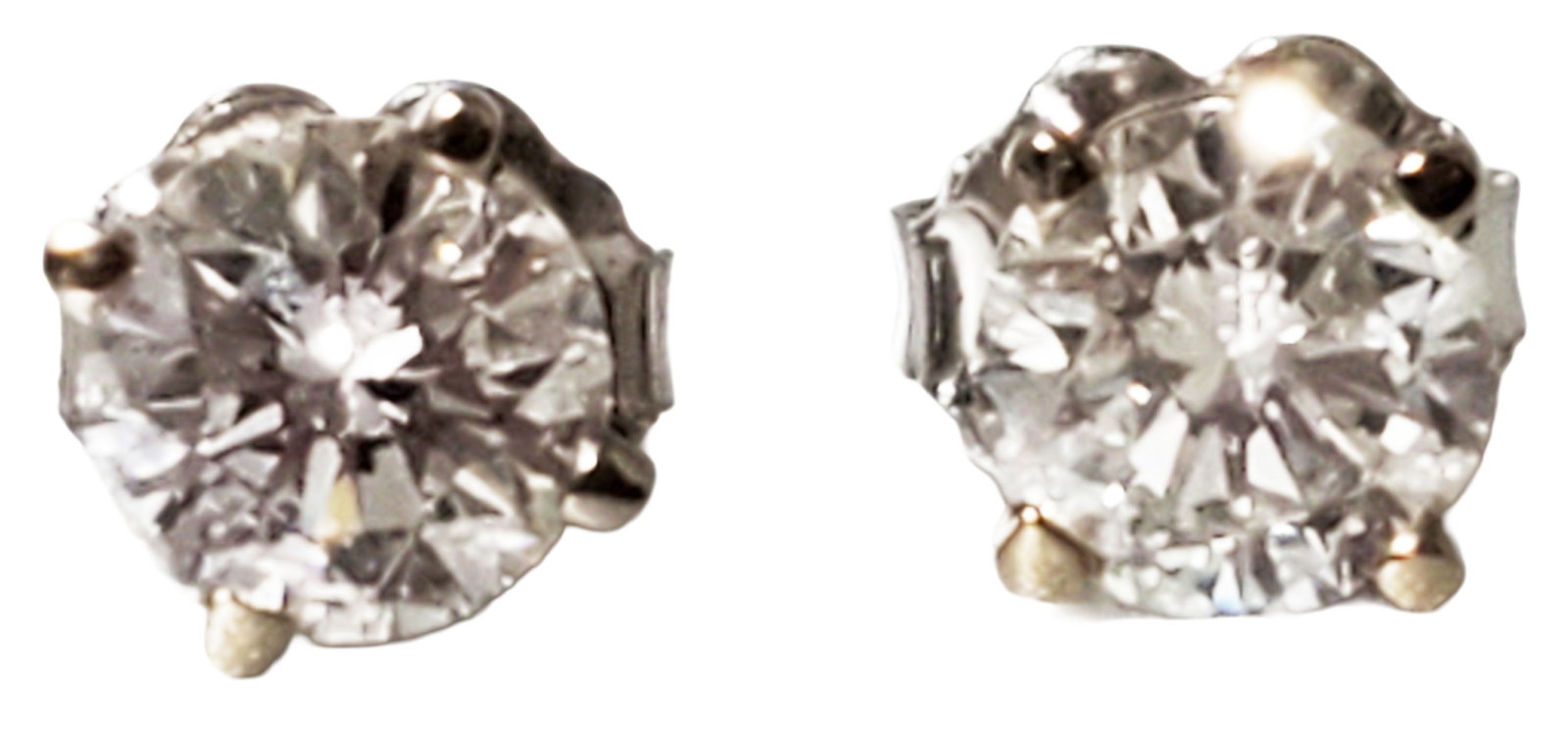 LADYS .50 CT. DIAMOND 14KT. W.G. EARRINGS: Diamonds .50 PT. each Weight- 1 gram Shipping U.S. $25 plus insurance