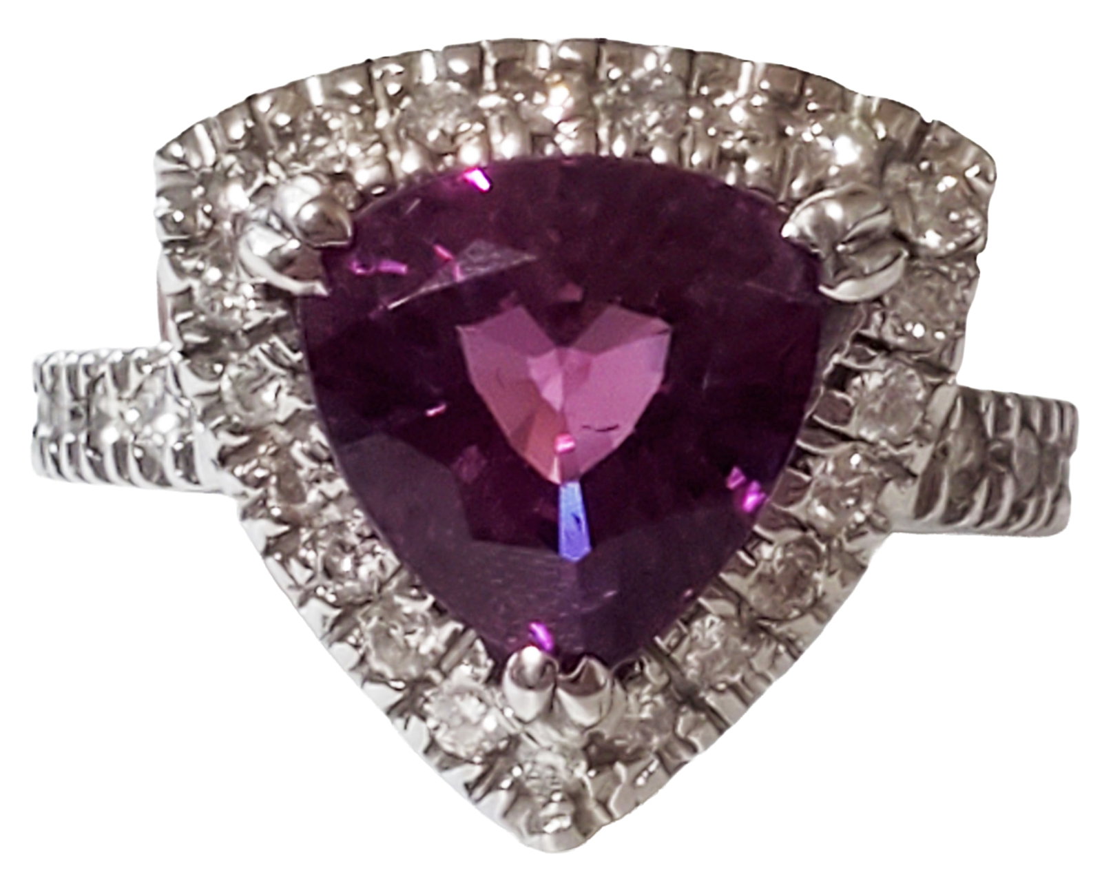 LADYS TOURMALINE & DIAMOND 14KT LADYS RING: Ring size- 5.75 Weight- 10 grams Tourmaline- 3.10 CT. triangle shape stone Diamonds- .78 CTTW Shipping U.S. $25 plus insurance