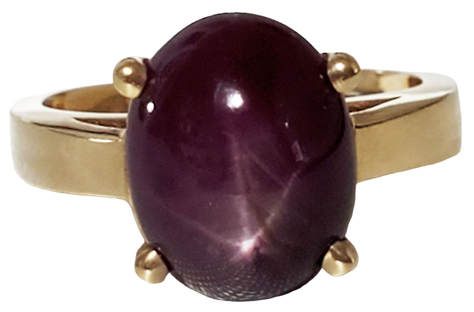 LADYS STAR SAPPHIRE 14KT Y.G. RING: Ring size- 7.25 Weight- 8.8 grams Shipping U.S. $25 plus insurance