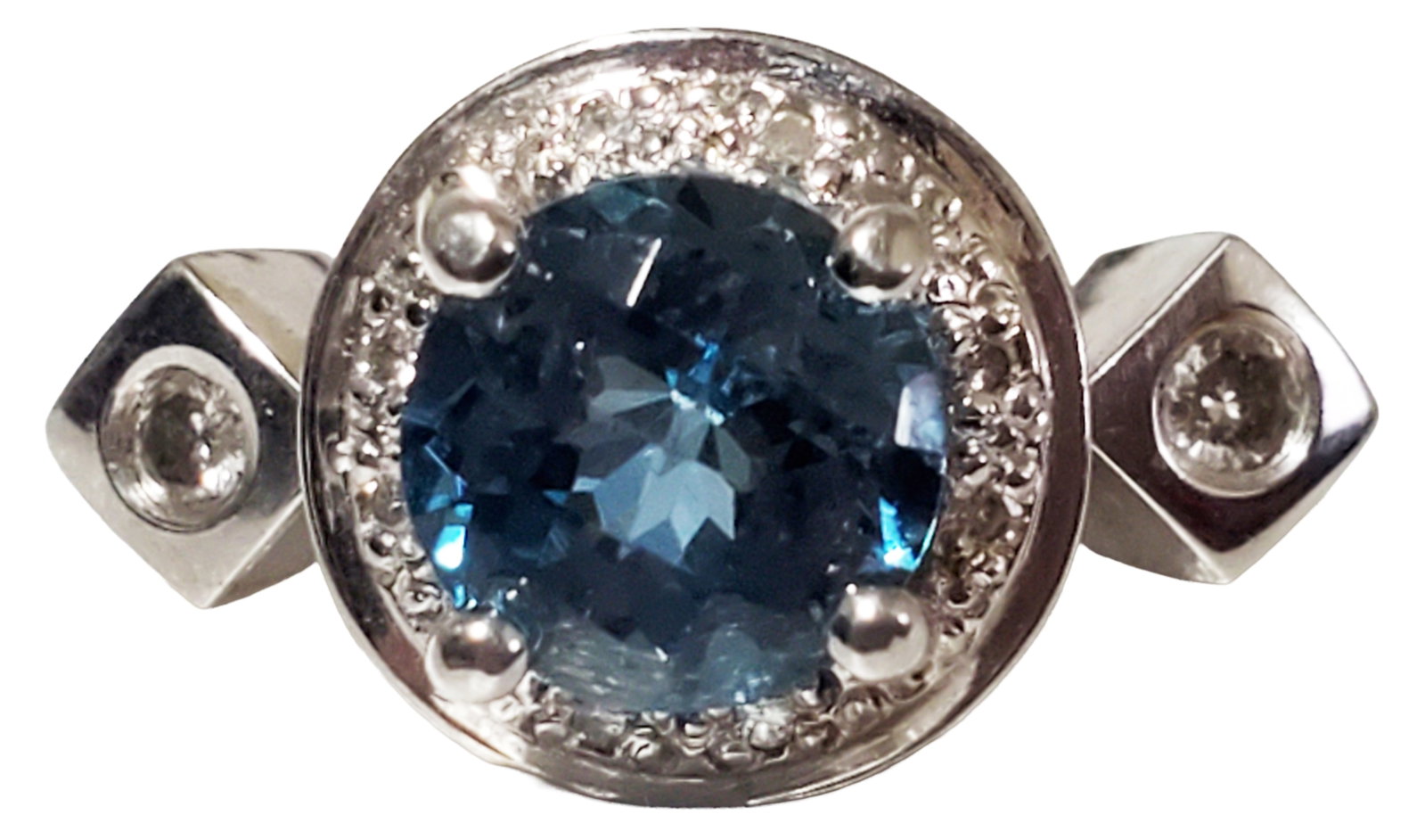 LADYS BLUE SPINEL & DIAMOND 14KT RING: Spinel- 2.5 CTS. Weight- 9.2 grams Ring size- 6.5 Shipping U.S. $20 plus insurance