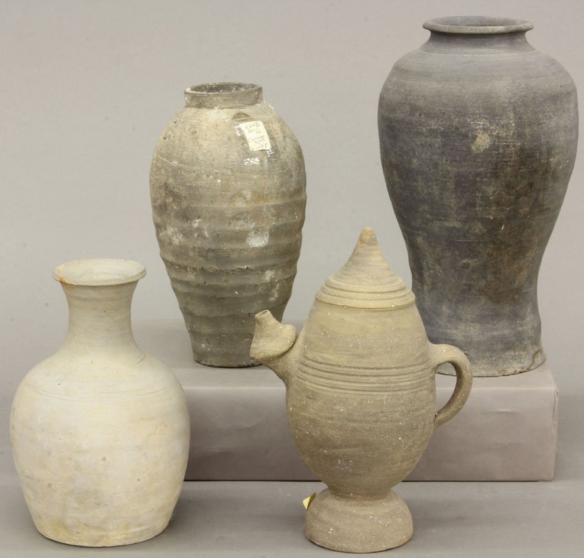 LOT OF (4) VINTAGE KOREAN POTTERY VESSELS height- 7 - 2