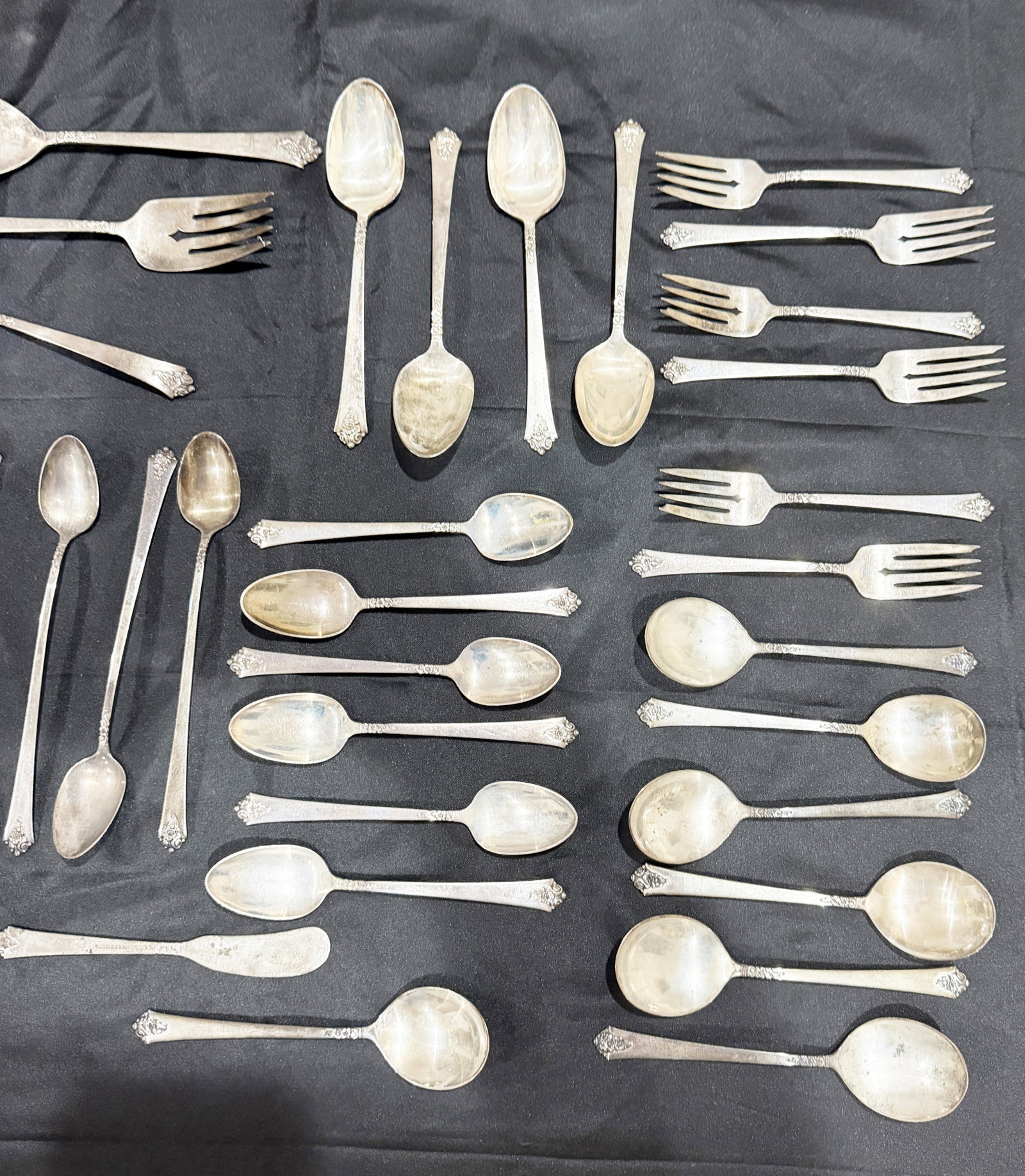 STERLING SILVER (ROYAL CREST) FLATWARE - 5