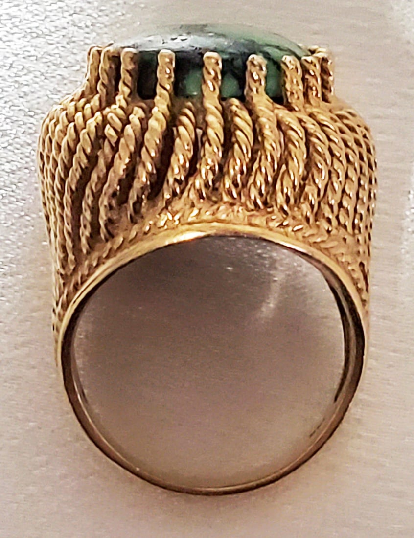 LADYS TURQUOISE 14KT RING - 5
