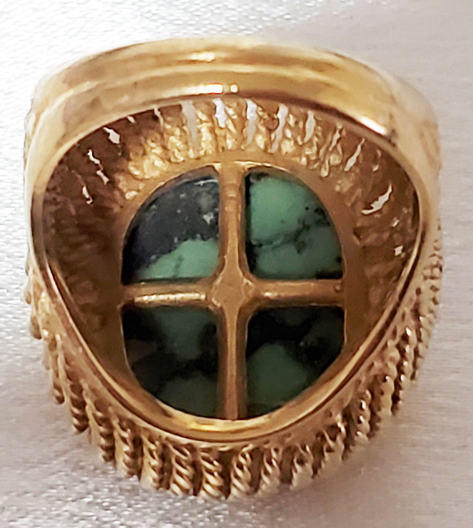 LADYS TURQUOISE 14KT RING - 7