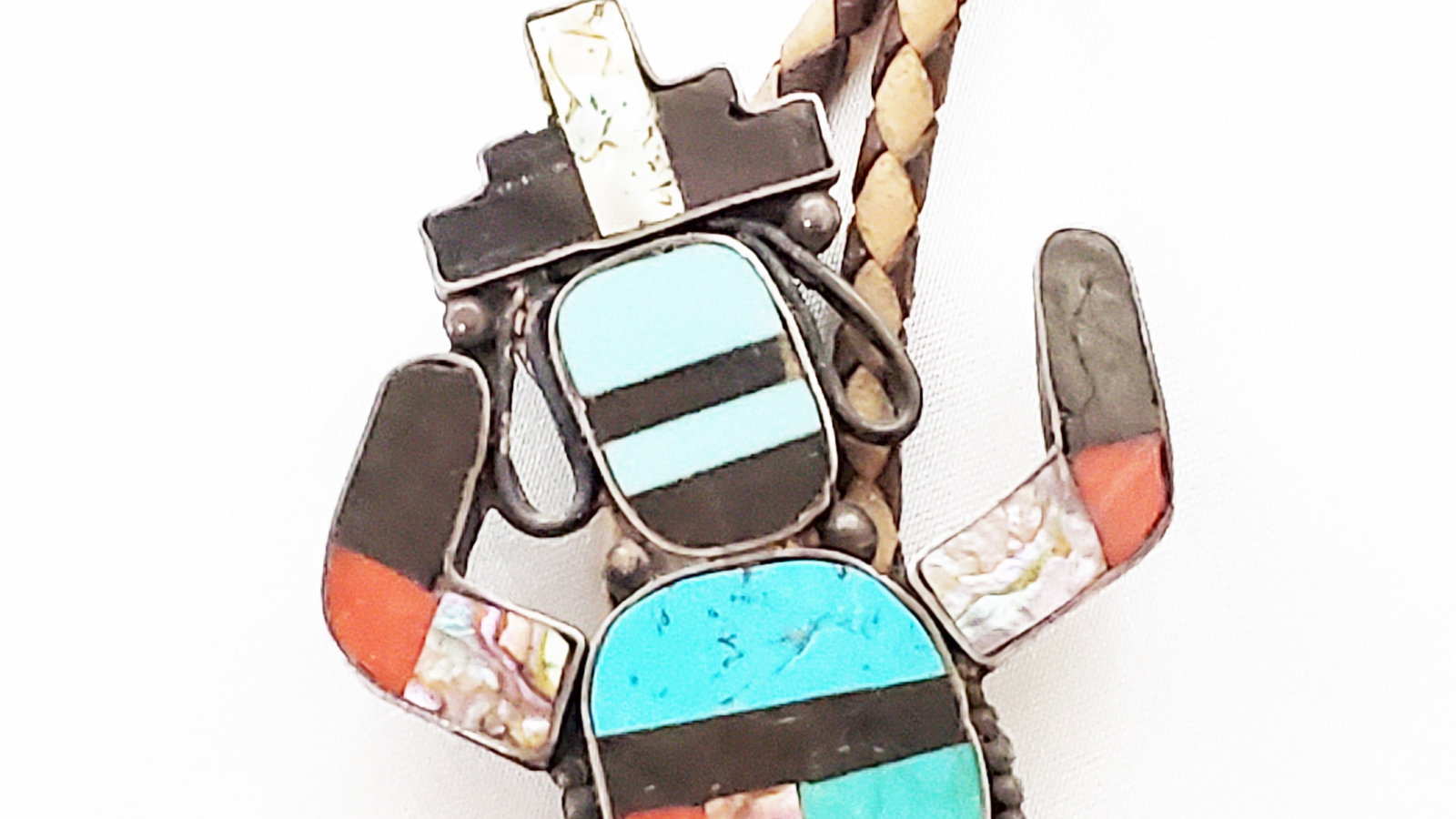 NATIVE AMERICAN SILVER TURQUOISE BOW TIE - 7