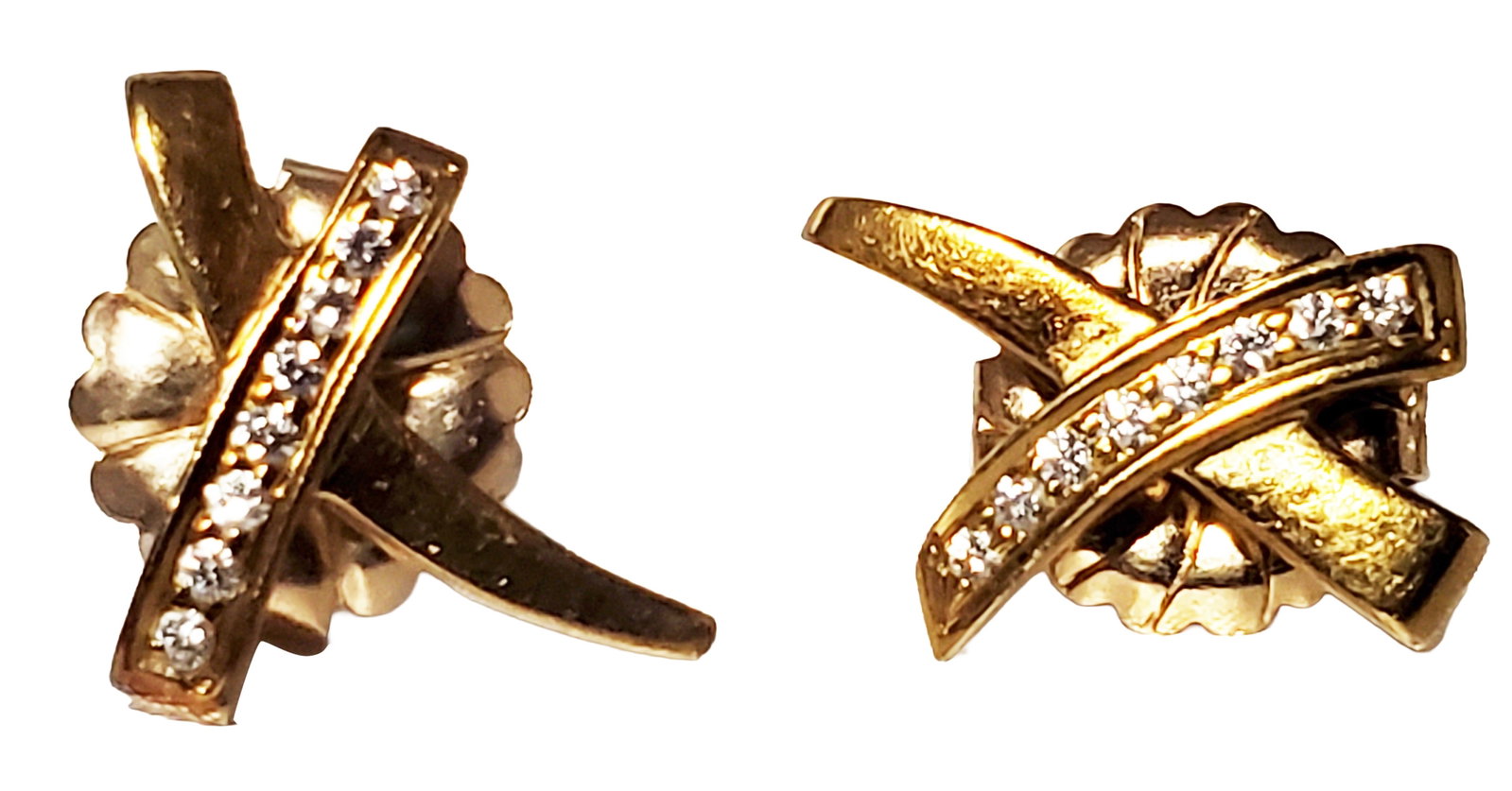 TIFFANY & CO. BY PALOMA PICASSO 18KT EARRINGS: Marked 750 with Diamonds Weight- 3.9 grams Shipping U.S. $20 plus insurance