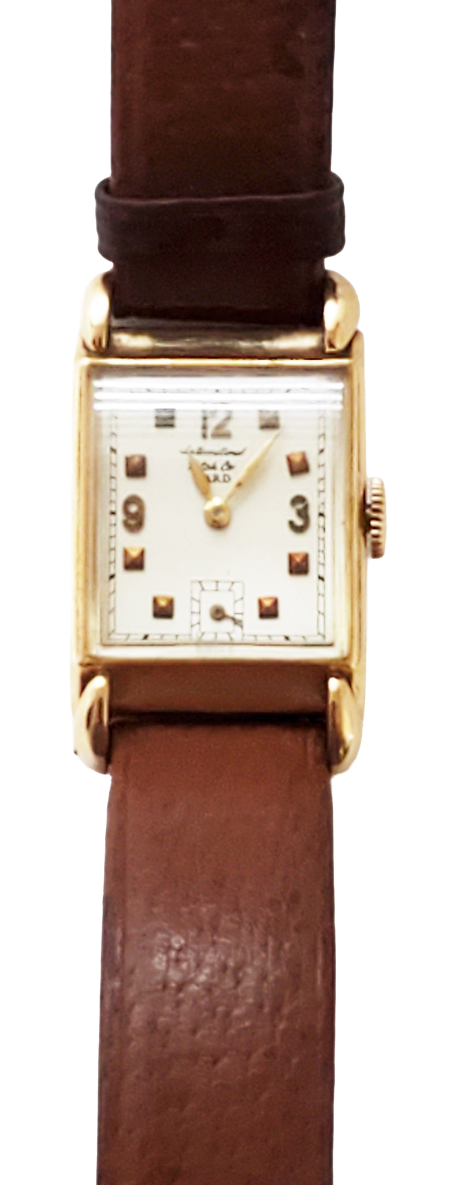INTERNATIONAL WATCH CO. 14KT MEN'S WRISTWATCH: with leather band Shipping U.S. $25 plus insurance
