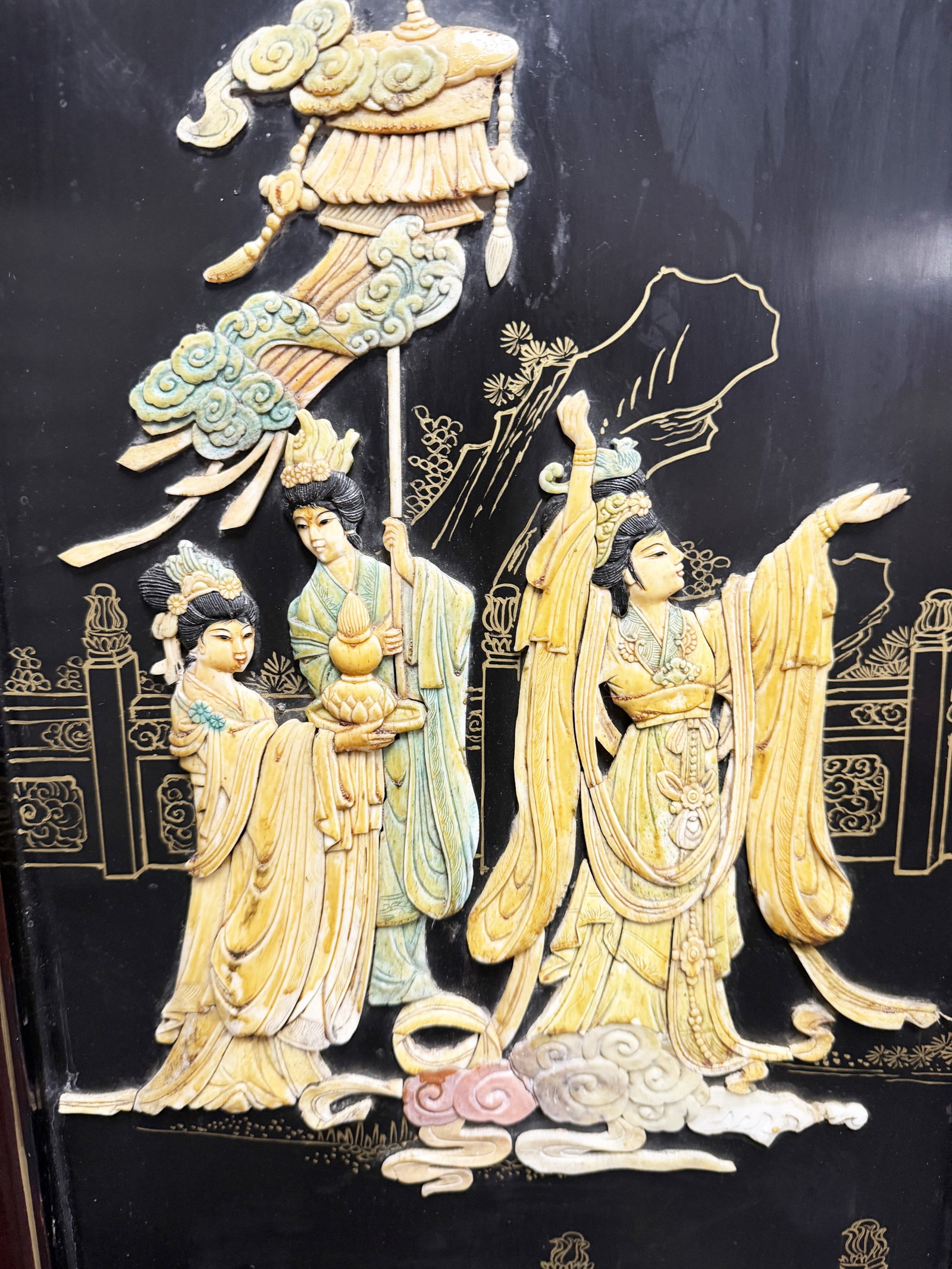 CHINESE SIX PANEL VINTAGE DRESSING SCREEN - 5