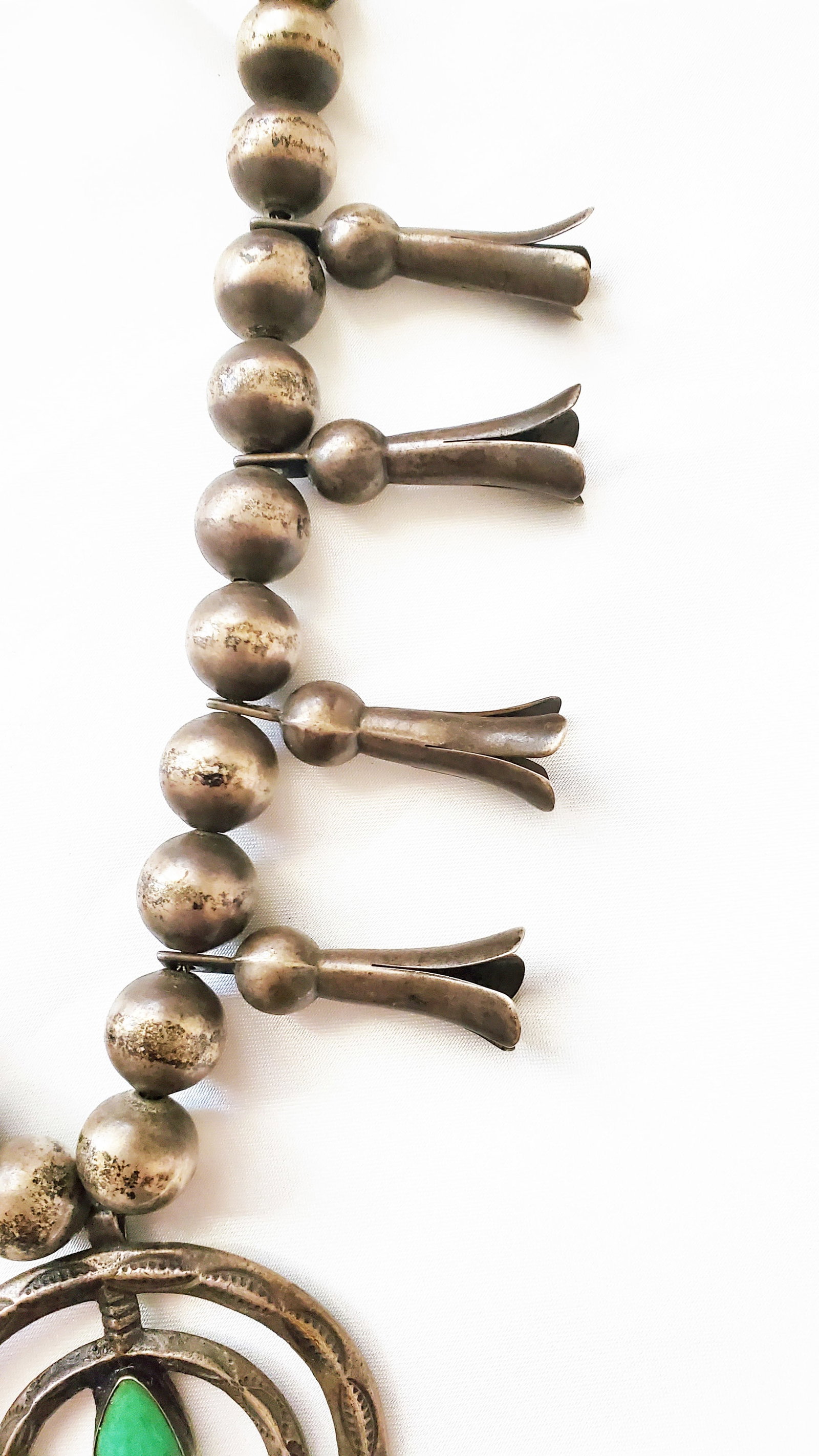NATIVE AMERICAN BEADED SILVER NECKLACE - 2