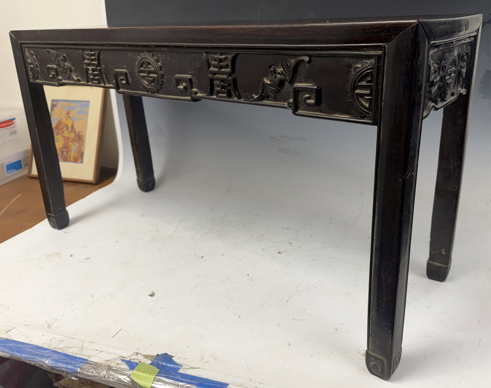CHINESE 19TH C. CARVED ALTAR TABLE - 3