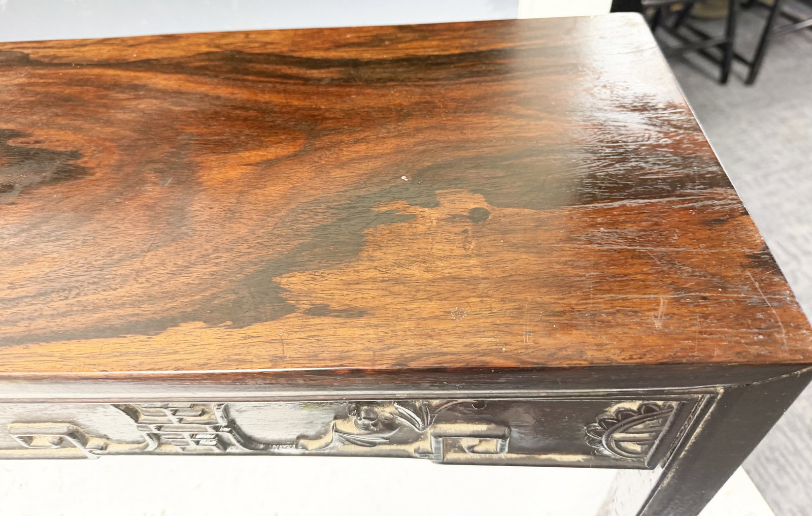 CHINESE 19TH C. CARVED ALTAR TABLE - 5