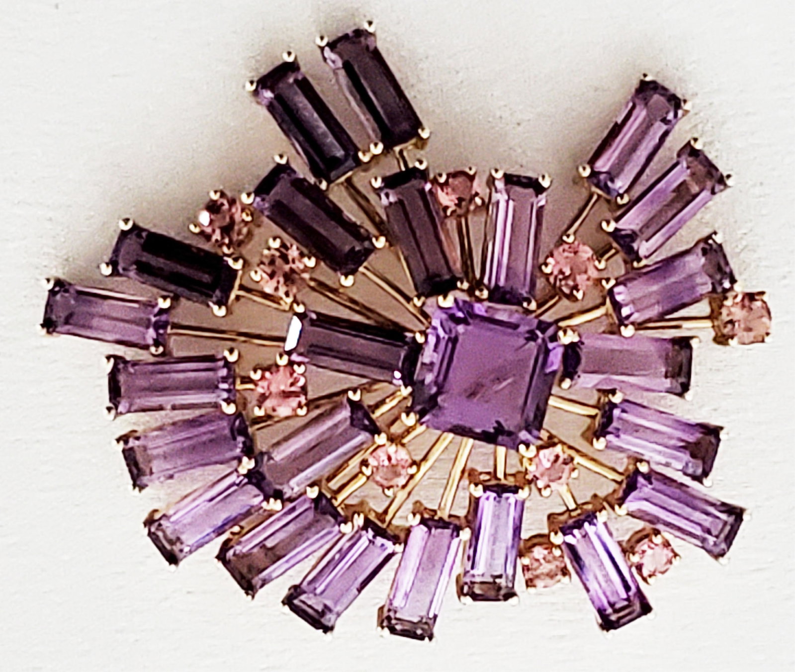 LADYS 14KT AMETHYST CUSTOM DESIGNED PIN - 2