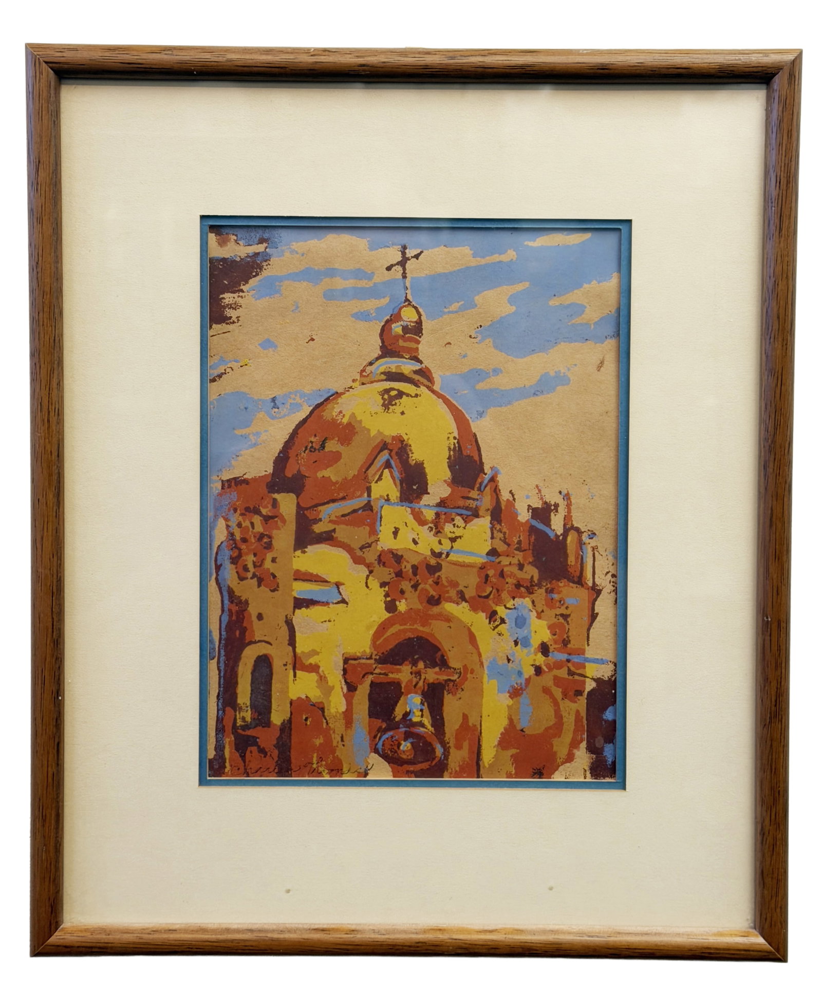 CARMEL MISSION FRAMED SERIGRAPH: Sight- 6" x 8" Overall- 10 1/2" x 12 1/2" Third party shipping only for this lot