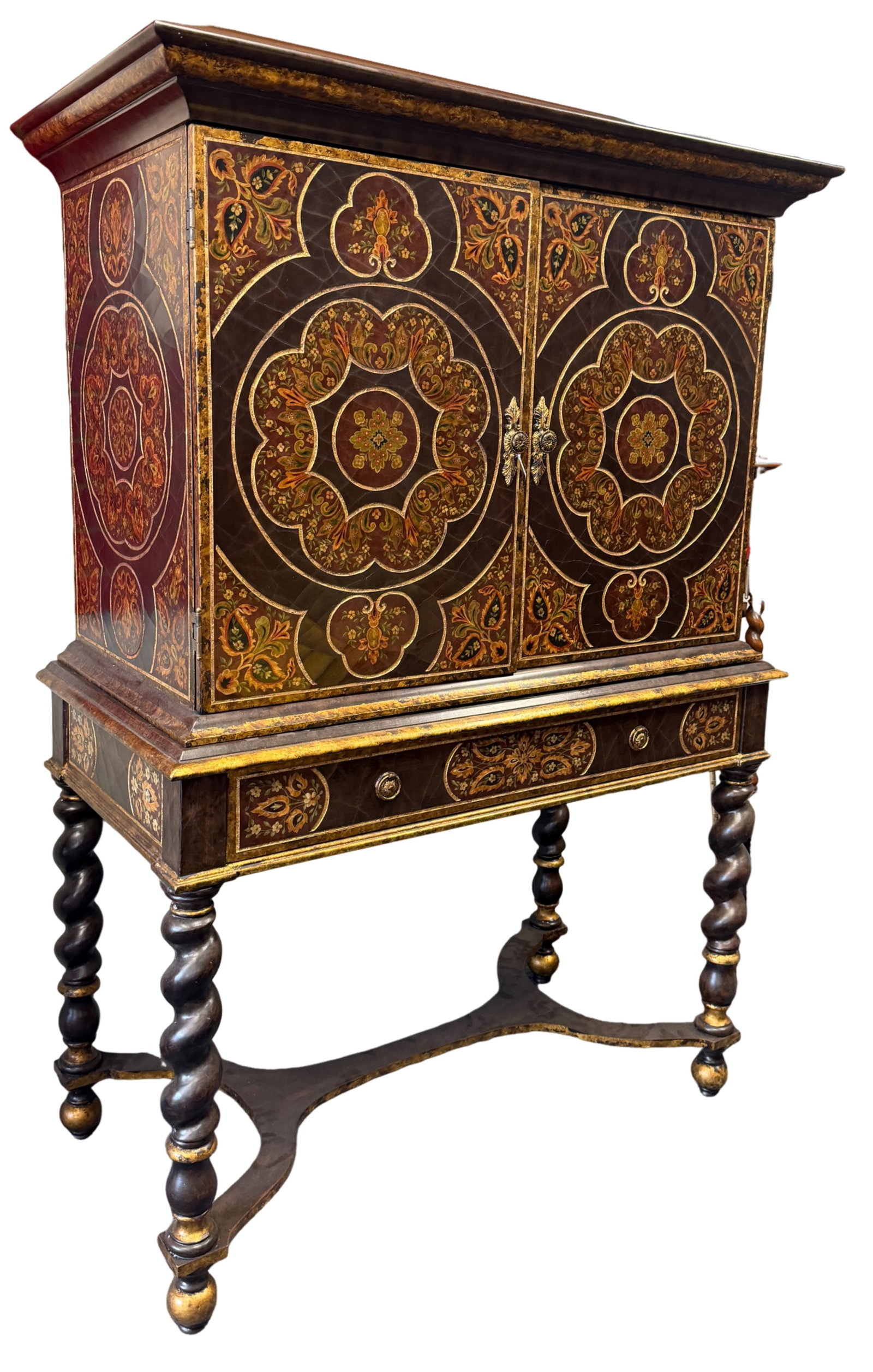 VENETIAN STYLE TWO DOOR CABINET: Height- 69" Width- 44" Depth- 28" Third party shipping only for this lot