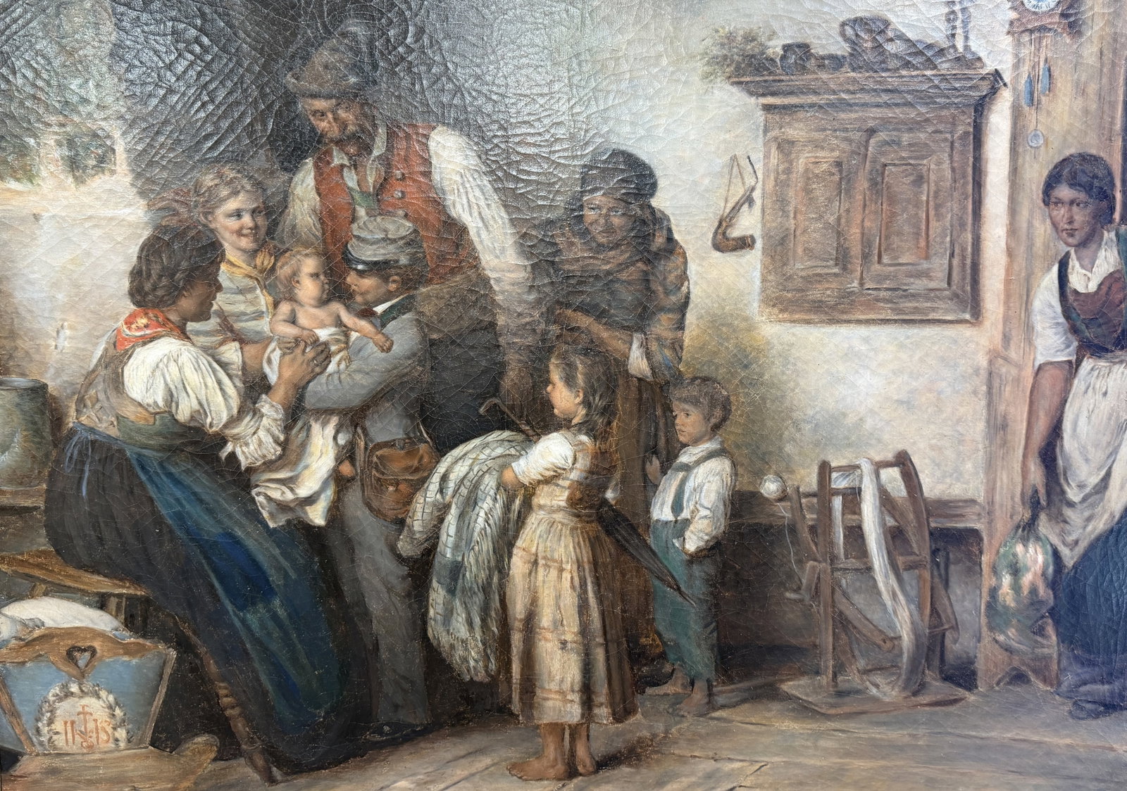 AUSTRIAN 19TH C. INTERIOR OIL ON CANVAS - 3