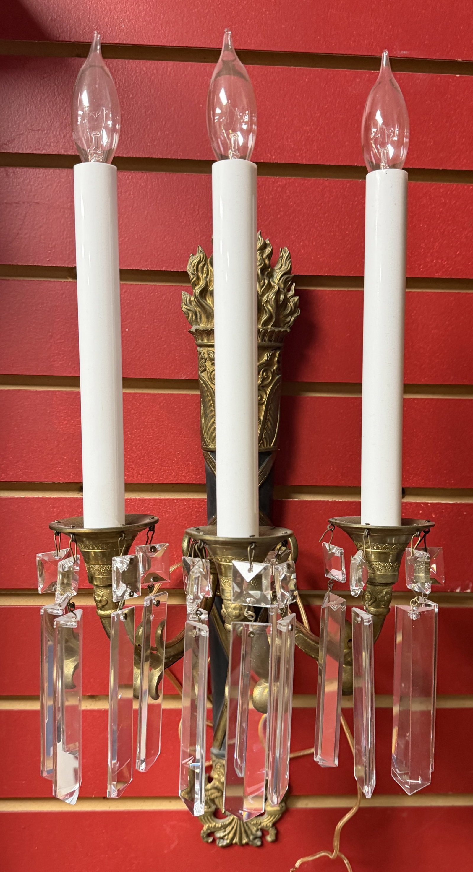 FRENCH EMPIRE STYLE THREE LIGHT WALL SCONCE - 2
