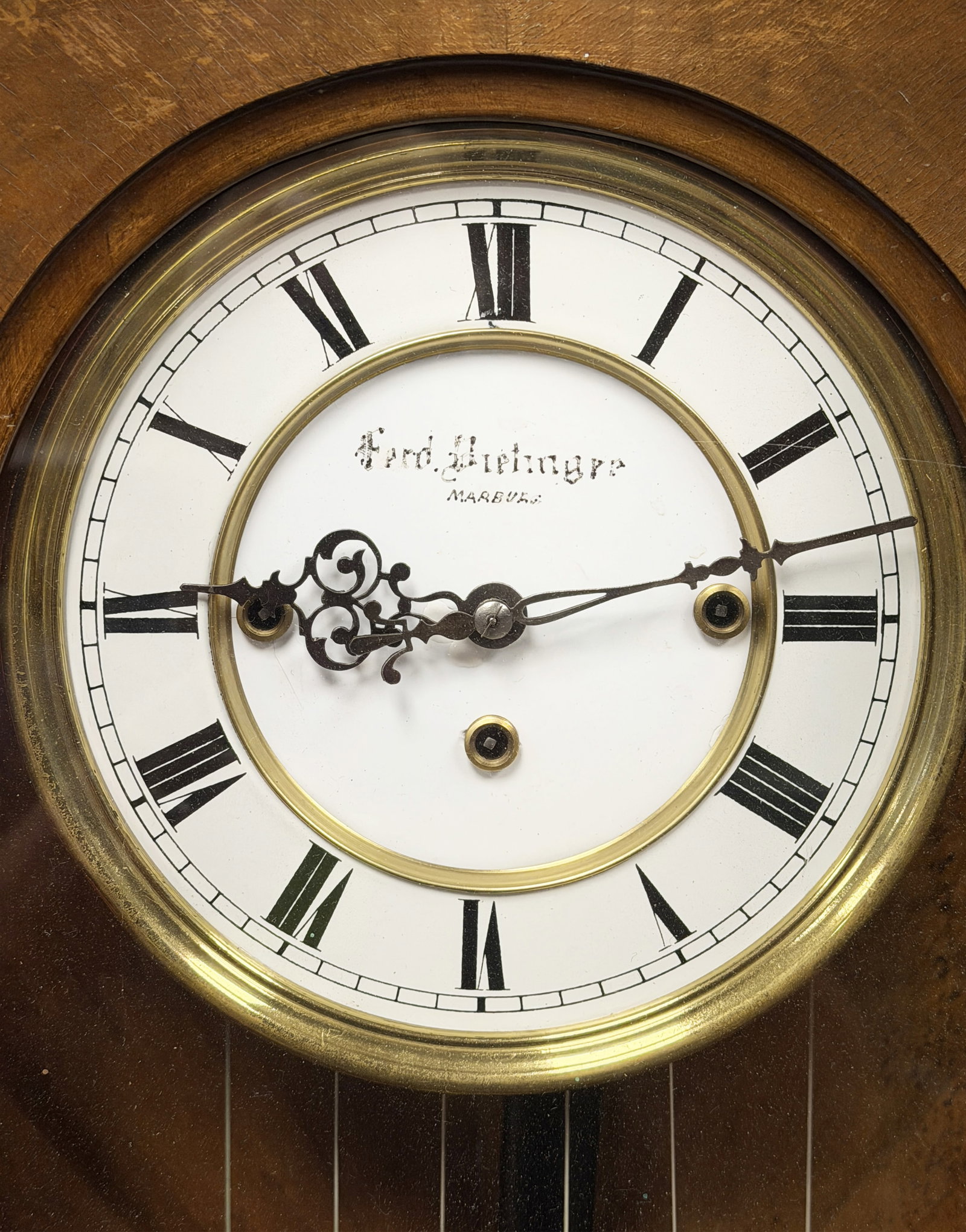 GERMAN VICTORIAN THREE WEIGHT WALL CLOCK - 3