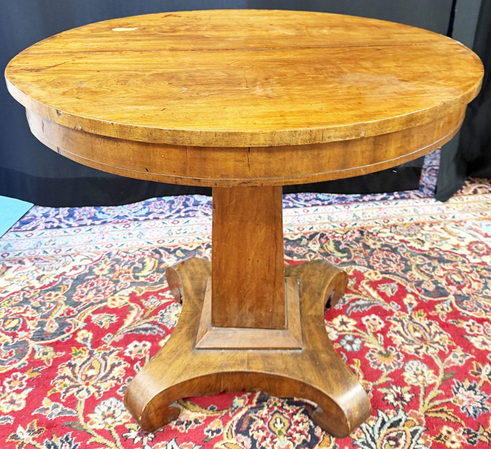 BIEDERMEIER MAHOGANY 19TH C. ROUND TABLE - 2