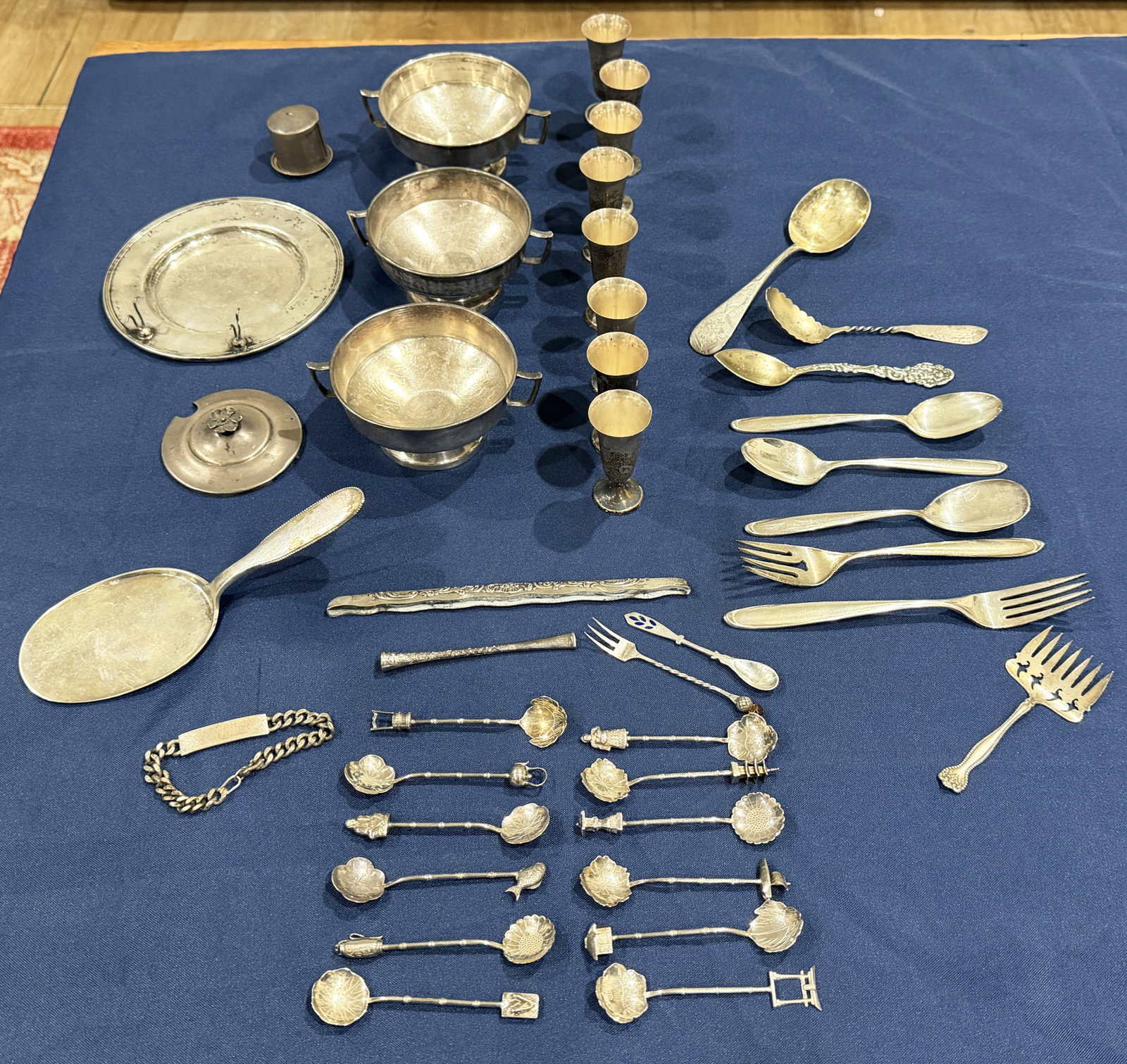 STERLING SILVER LOT- FLATWARE, CUPS, OTHER - 2