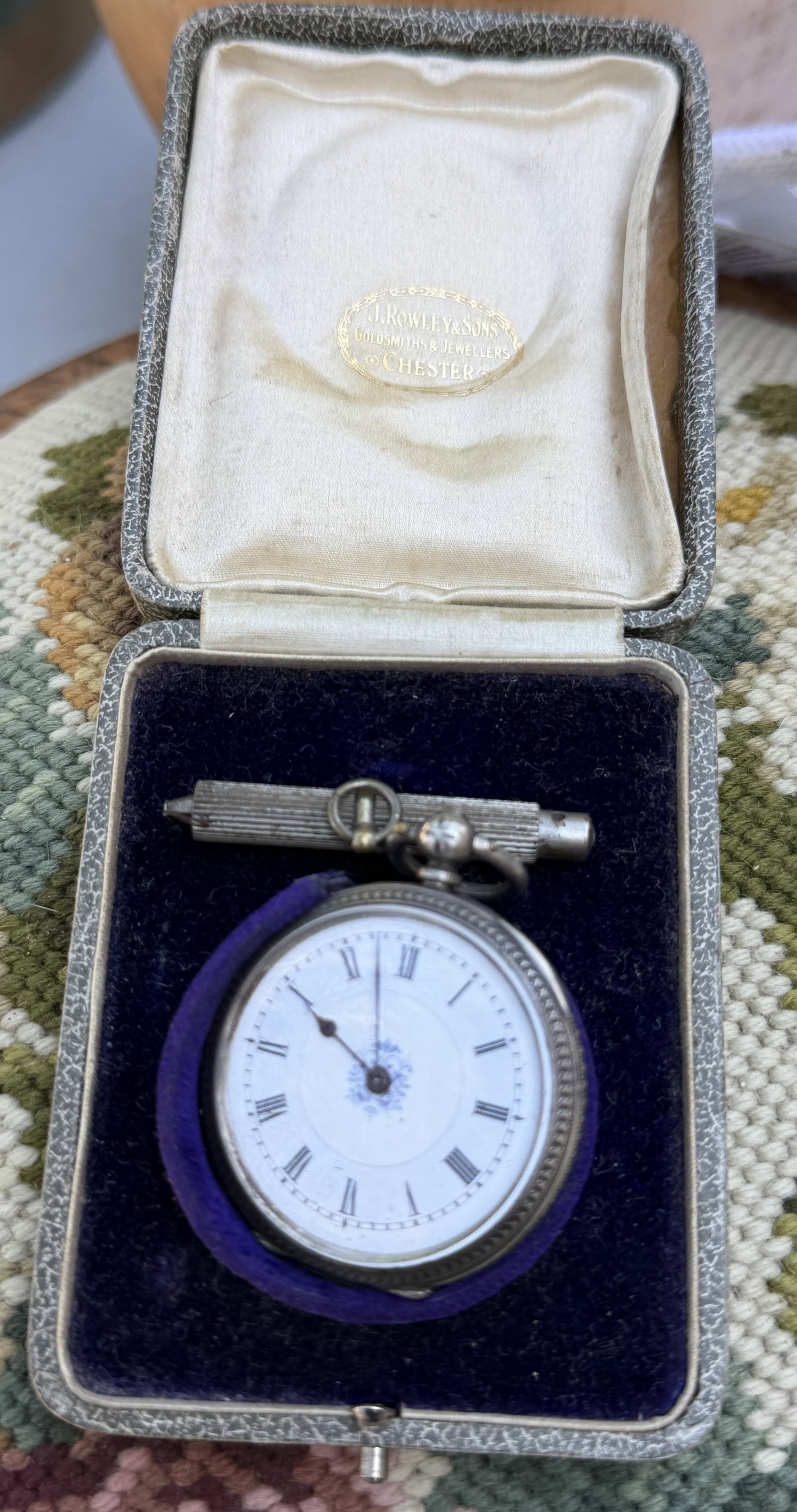 CONTINENTAL SILVER POCKET WATCH W/ CASE - 2