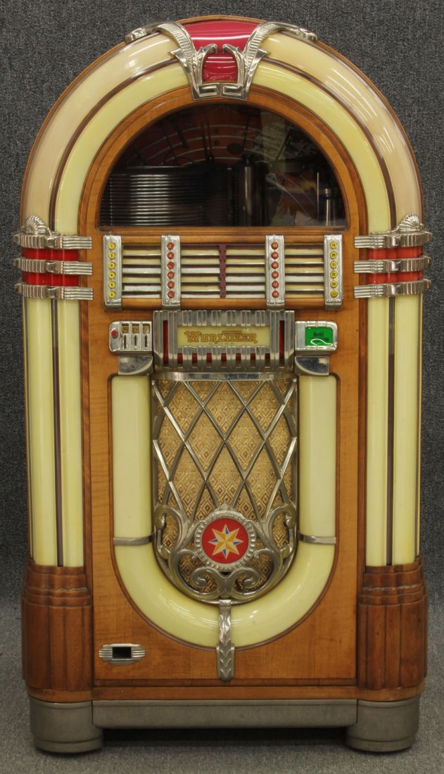 WURLITZER 1015 JUKEBOX: height- 57" Condition: working, lights up