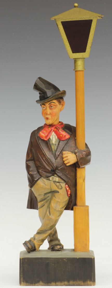 LOT OF (2), MISSION CLOCK AND FIGURAL MUSIC BOX: circa early 20th century Height- 17", 18 1/2"