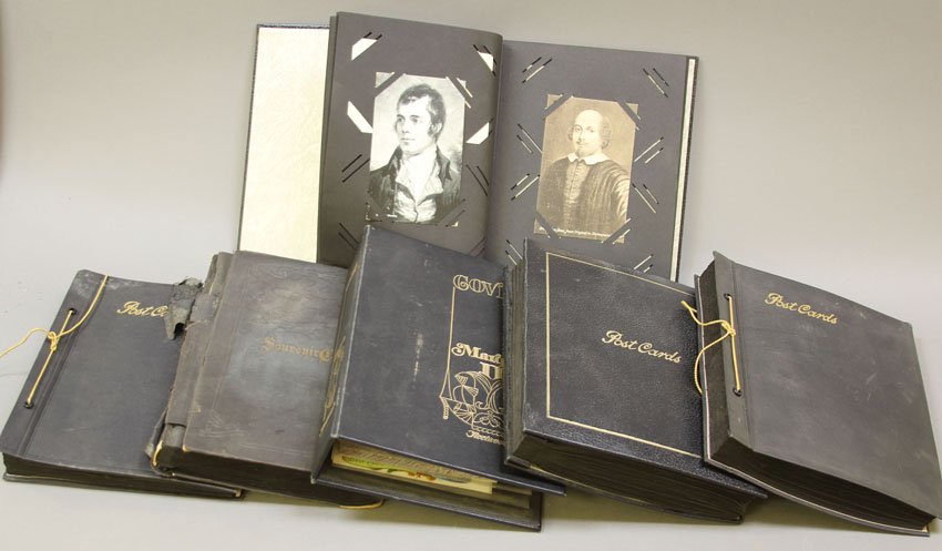 LOT OF (6) ALBUMS OF VINTAGE POSTCARDS: Condition: some tears, wrinkles