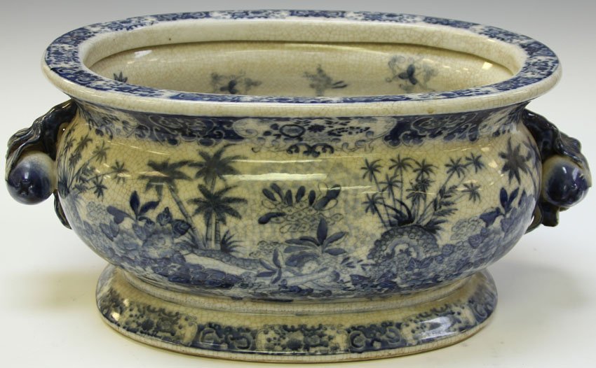 ENGLISH IRONSTONE FOOT BATH, circa 1900: Width- 19"