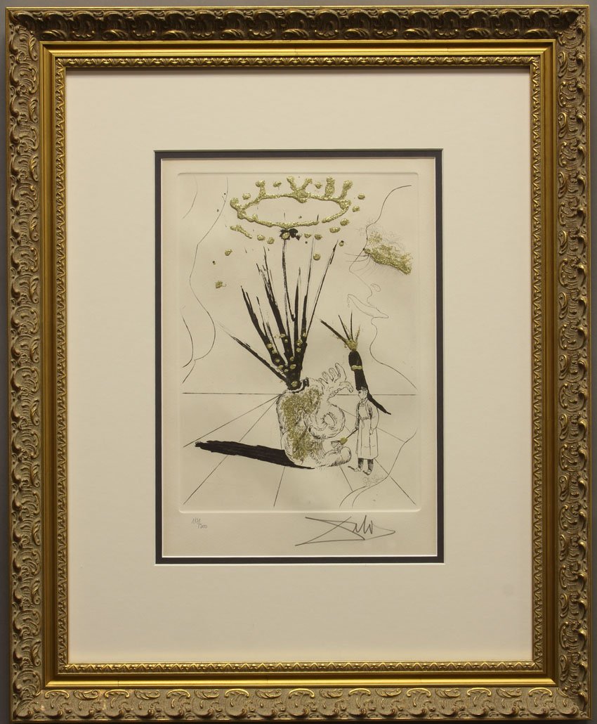 SALVADOR DALI, PENCIL SIGNED: with C.O.A. Sight- 8 1/4" x 11 1/2" Overall- 20" x 24 1/2"