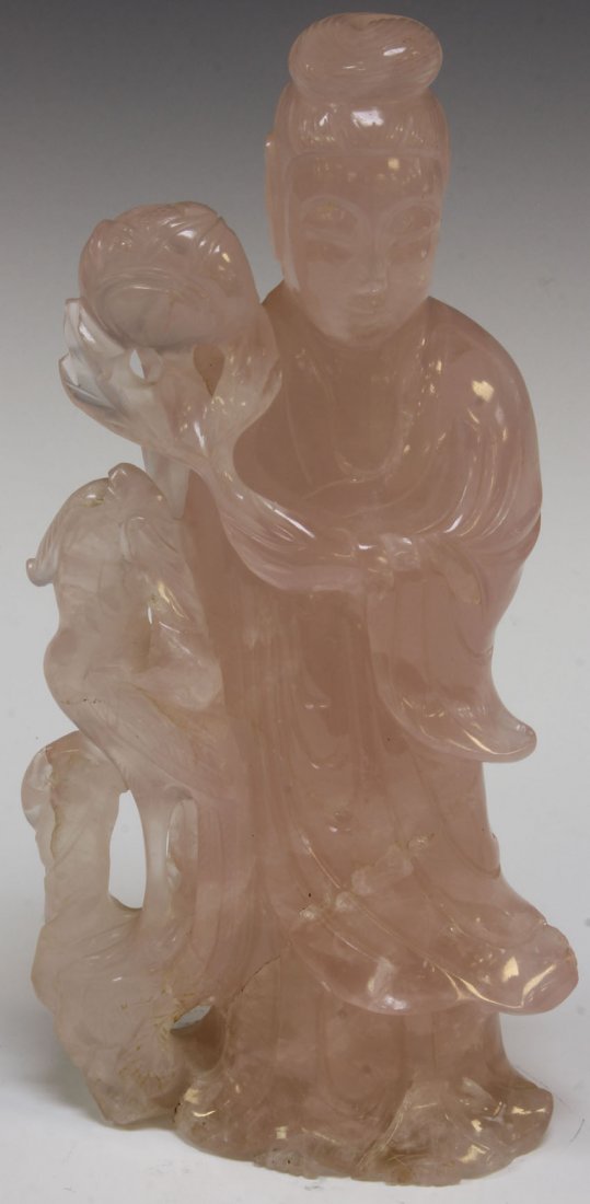 CHINESE CARVED QUARTZ QUAN YIN