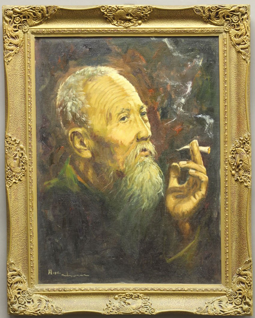 WASHO CHAN (1911-1937), OIL ON CANVAS: with period frame Sight- 18" x 23" Overall- 23" x 29"