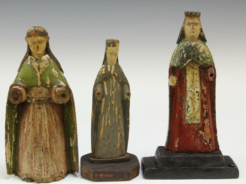 LOT OF (3) SANTOS FIGURES: late 19th/early 20th century Condition: losses