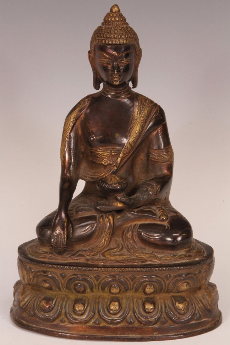 VINTAGE CAST METAL BUDDHA: VINTAGE CAST METAL BUDDHA Height- 7 1/2"