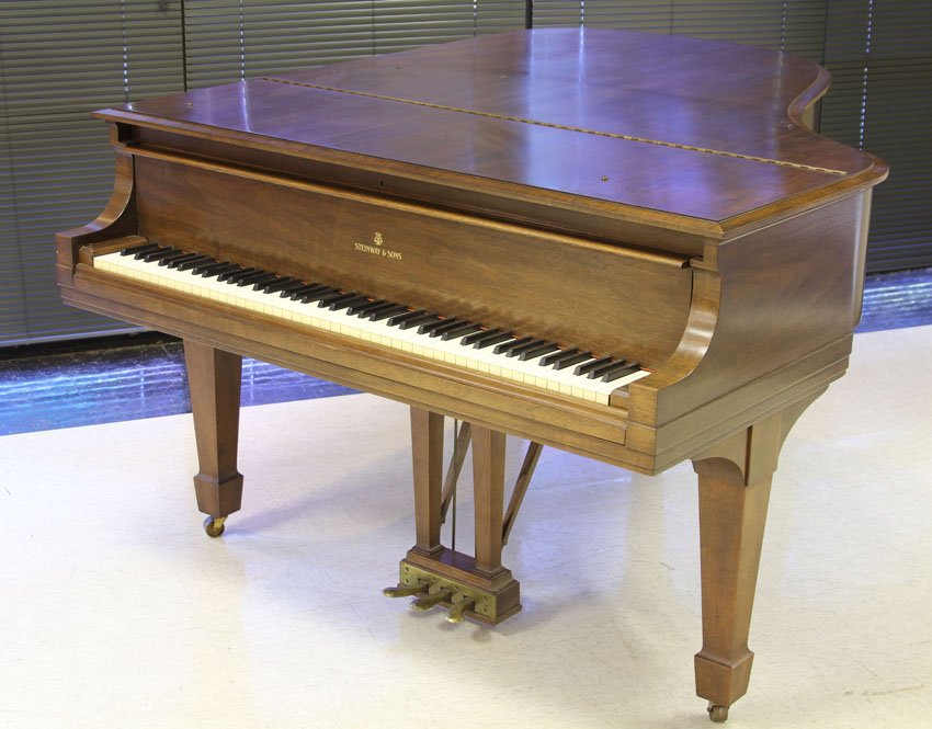 STEINWAY AND SONS WALNUT GRAND PIANO: Model L, serial #275107
