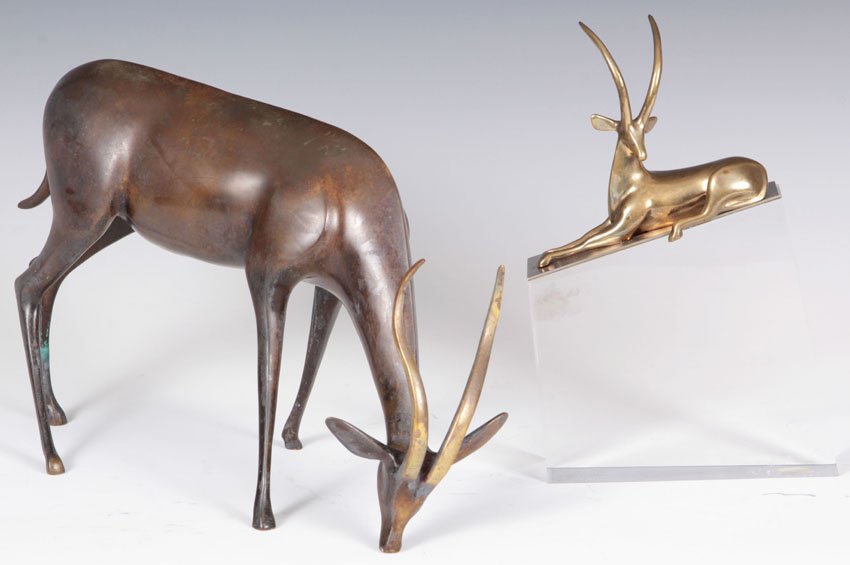LOT OF (2) LOET VANDERVEEN BRONZE STATUES: Length- 5 3/4", 11 1/2"