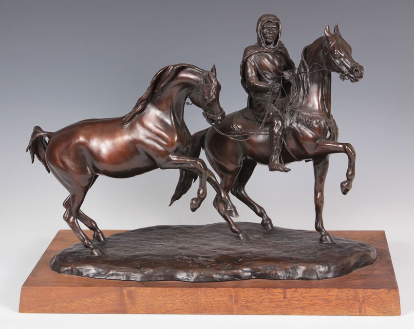 JUDY NORDQUIST (American, b. 1949) BRONZE STATUE: Title- War-Mare Overall length- 18 3/4"