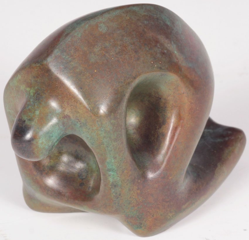 LOT OF (2) MID-20TH CENTURY MODERN BRONZES: Free form figures Height- 4", 5"