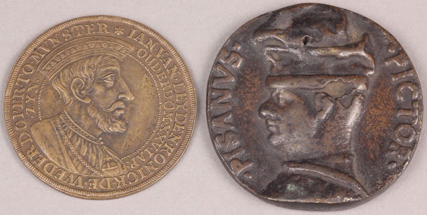 LOT OF (2) ITALIAN RENAISSANCE MEDALLIONS: Diameter- 1 3/4", 2 1/4"