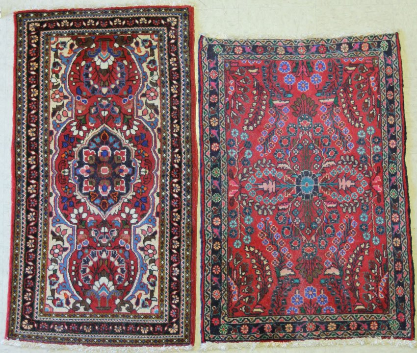 LOT OF (2) HAMADAN WOVEN CARPETS: Size- 31" x 47", 27 1/2" x 51"