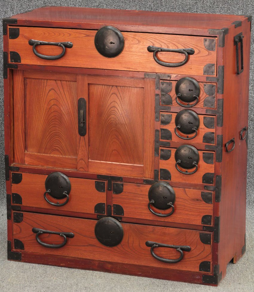 JAPANESE TANSU CHEST: early 20th century Height- 35 1/4", Length- 31 1/2"