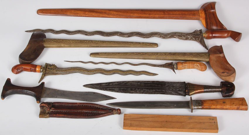 LOT OF (6) TRIBAL KNIVES: Length- 12 1/4" - 27 3/4"