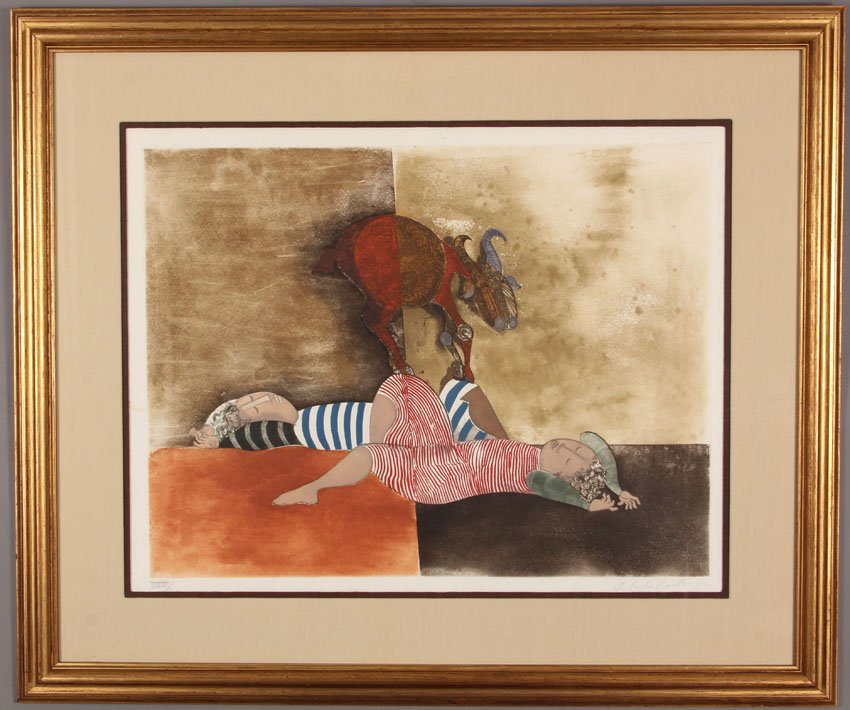 GRACIELA RODO BOULANGER (1935), LITHOGRAPH: Fille Et Chevre Sight- 18 3/4" x 24 3/4"