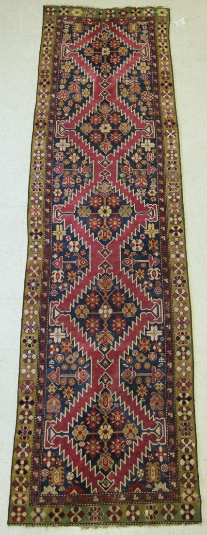 ARMENIAN CARPET: Size- 39" x 140" Condition: holes, tears, repairs